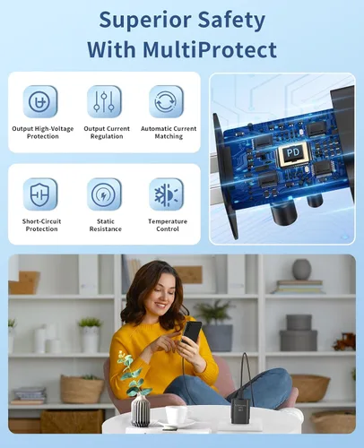 Vista 8 de Cargador Tipo C de Carga Rápida, Paquete de 2 Cargadores USB C Súper Rápidos de 25 W con Cable USB C de 6 Pies Compatible con Samsung Galaxy S24