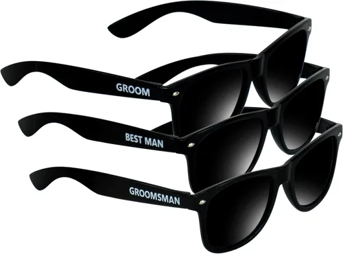 Vista 3 de LADYHOME 7 lentes de sol de regalo de boda para novio mejor hombre padrino de boda