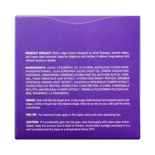 Vista 7 de BOLI Gel de control de bordes de fijación fuerte para mujeres, cera de peinado, no grasa, no descamada, sin yeso blanco, de larga duración, brillo