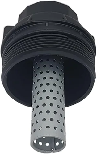 Vista 5 de Tapa de carcasa del filtro de aceite con drenaje de tapón de aceite compatible con Toyota Land Cruiser Sequoia Tundra Lexus LX570 Reemplazar