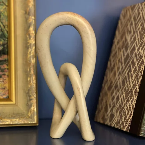 Vista 2 de Global Crafts - Nudo natural para amantes de la esteatita - Decoración abstracta de escultura de amor de 8 pulgadas