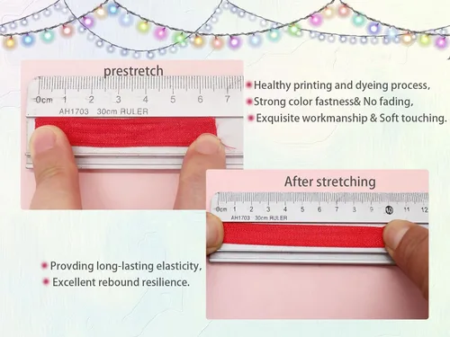 Vista 4 de Banda elástica de satén para coser de 3/8 pulgadas, rollo de cinta elástica brillante con cordón elástico plano para ligar el cabello, diadema