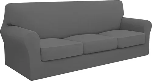 Vista 45 de Easy-Going Funda de sofá 100% impermeable doble de 3 piezas, elástica, suave, para perros, para sofá de 2 cojines separados, protector de muebles a