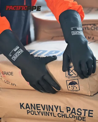 Vista 8 de PACIFIC PPE Guantes resistentes a productos químicos, guantes de goma industriales de gran resistencia, resistentes a ácidos, alcalinos y aceite, 32