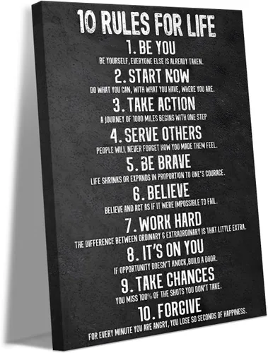 Vista 100 de Arte de pared motivacional Zero Talent Required - Póster de 10 claves del éxito, impresiones con citas positivas, decoración inspiradora de pared