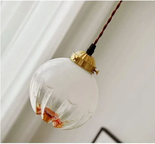 Vista 4 de Genérico Araña moderna, LED moderna lámpara de araña de estilo japonés esférico degradado de vidrio medieval retro flor brote en forma de rama sala