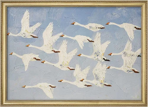 Vista 171 de MUDECOR Lienzo enmarcado prémium para pared, pinos nevados en bosque de invierno, ilustraciones modernas, arte contemporáneo, escénico, divertido
