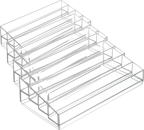 Vista 14 de iDesign Organizador de cosméticos y esmaltes de uñas en niveles, colección Clarity, 12.75 pulgadas x 6.5 pulgadas x 3.75 pulgadas, transparente