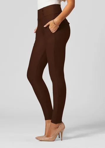 Vista 5 de Conceited Women's Premium Stretch Slim Leg Dress Pants with Pockets - Wear to Work - Ponte Treggings