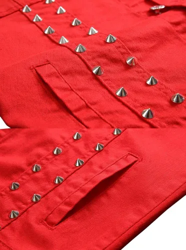Vista 6 de LifeHe Chalecos de mezclilla sin mangas con solapa y cremallera punk para hombre