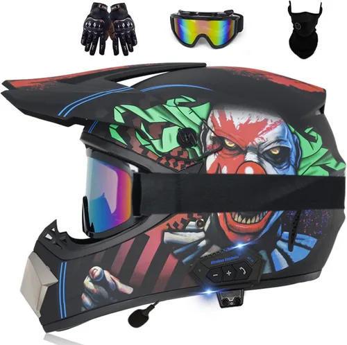 Vista 12 de Casco de motocross Bluetooth para adultos, casco de motocross, aprobado por DOT/ECE, perfecto para motocicletas de motocross, motos de cross, ATV