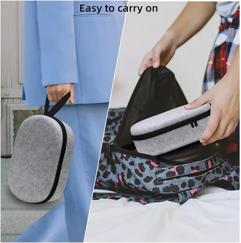 Vista 7 de AZURAOKEY Funda de transporte compatible con Vision Pro, a prueba de golpes, funda de viaje con bolsillo de malla, funda de gran espacio VR