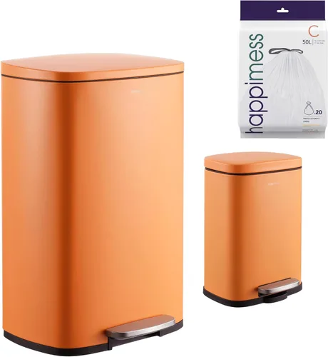 Vista 20 de happimess HPM1006B Connor - Bote de basura rectangular de 13 galones con tapa de cierre suave y mini basurero gratis, resistente a las huellas Negro