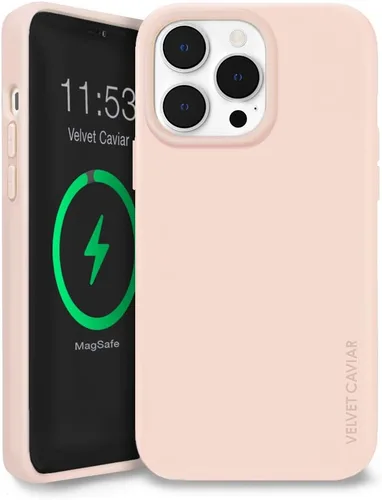 Vista 9 de VELVET CAVIAR Funda de silicona MagSafe compatible con iPhone 14 Pro Max, anillo magnético integrado, forro de microfibra