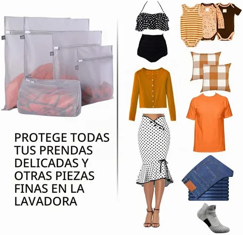 Vista 4 de Bolsa de lencería para lavar delicados, bolsas grises para ropa delicada, 5