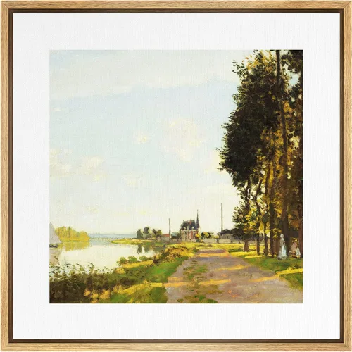 Vista 26 de SIGNWIN Lienzo enmarcado para pared, diseño retro de cielo azul y nube, paisaje, naturaleza, ilustraciones de área silvestre, bellas artes, casa