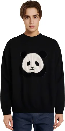 Vista 2 de Niepce Inc Streetwear Panda - Suéter de punto de gran tamaño para hombre