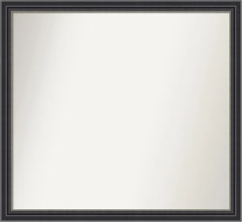 Vista 396 de Amanti Art Espejo de baño negro para sobre fregadero, 22 x 22 pulgadas, espejo de tocador cuadrado estrecho negro Avon, marco de madera casual
