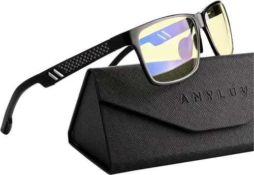 Vista 17 de ANYLUV Blue Light Blocking Glasses Men Computer Gaming Glasses Lightweight Al-Mg Metal Anti Eyestrain Eye Protection
