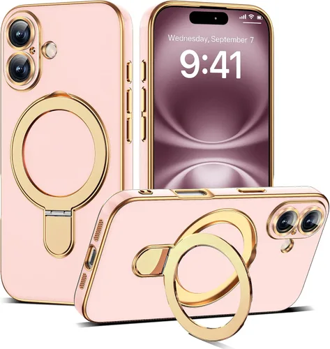 Vista 129 de Funda compatible con iPhone 12 con soporte de anillo magnético invisible [compatible con Mag-Safe] [Protector completo de lente de cámara] Funda