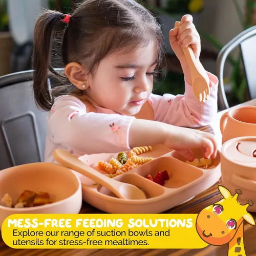 Vista 4 de Set de alimentación para bebés en color albaricoque completo BLW Supply Essentials (juego de 7 piezas)