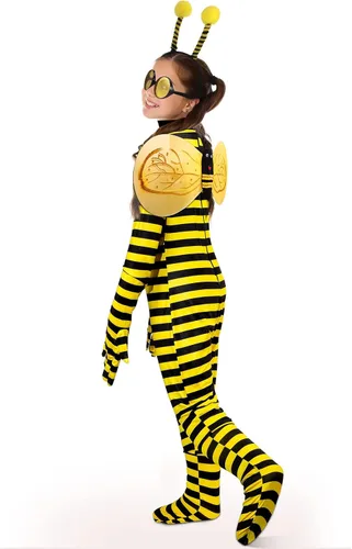 Vista 5 de Halloween Costumes Kit Cosplay Bee Costume Bee Headband Costume Accessories Glasses Headband Set Party Dress for Child Kids