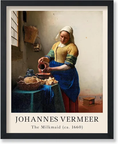 Vista 32 de Poster Master Póster vintage Johannes Vermeer – Impresión de pintura de vista retro de Delft – Vista del arte de Delft – Regalo para hombres