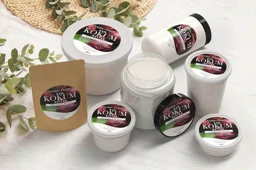Vista 4 de Aroma Depot Mantequilla Kokum Cruda de 12 oz Ideal para la piel, el cuerpo y el cabello. 100% pura I natural I prensada en frío espesante