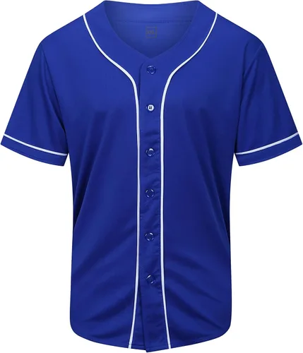 Vista 12 de KUAIPAO Camiseta de béisbol en blanco, camisa de manga corta, uniforme deportivo para hombres y mujeres (blanco, negro, rojo, azul, S-3XL)