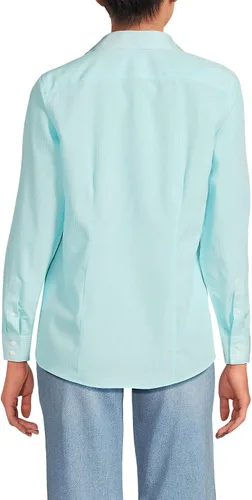 Vista 2 de Lands' End - Camisa de manga larga de cordón Pinwale para mujer