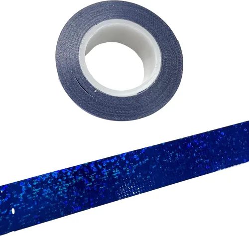 Vista 3 de Syntego Cinta Adhesiva de Follaje Azul Premium Metálica Autoadhesiva para Decoración de Pared, Manualidades, Álbum de Recortes, Bordes de TV