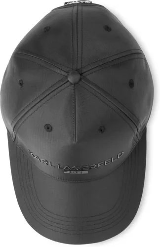 Vista 2 de Karl Lagerfeld Paris Gorra resistente con logotipo distintivo para hombre, Black_Ripstop, Negro_ripstop