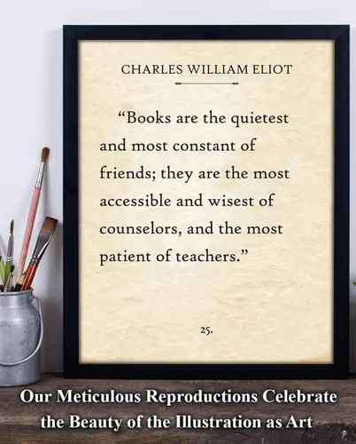 Vista 7 de Charles William Eliot - Póster motivacional de página de libro antiguo, arte inspirador para el hogar y la biblioteca, regalo para fanáticos