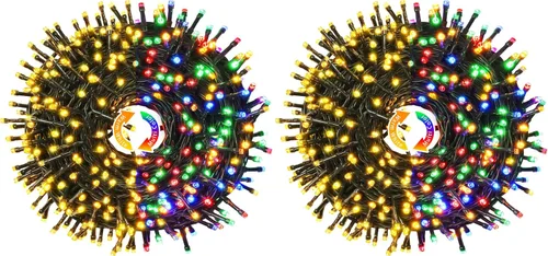 Vista 20 de JMEXSUSS Guirnalda de 250 luces LED que cambian de color, 11 modos, luces cálidas y multicolor para árbol de Navidad con luces de Navidad remotas al