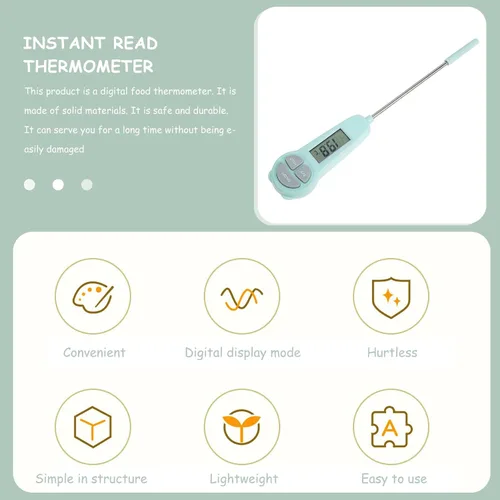 Vista 8 de OSALADI Digital Food Thermometer for Cooking and Frying LCD Display Kitchen Probe for Candy and Protein Green Electronic Cooking Thermometer