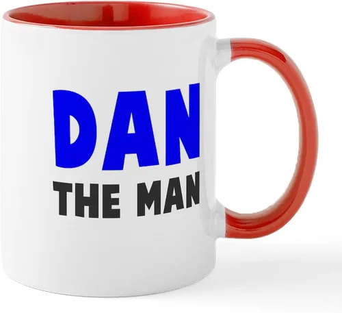 Vista 8 de CafePress Dan The Man Mugs - Taza de café de cerámica de 11 oz (11.0 fl oz)