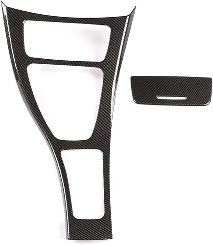 Vista 4 de Marco de cambio de engranajes de consola central de fibra de carbono ABS Accesorios para BMW E90 E92 2005-2012 Serie 3 conducción izquierda
