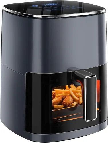 Vista 10 de Simple Deluxe 12 en 1 Freidora de aire 6.34 Qt, Freidora digital con ajustes preestablecidos y ventana visible, cesta antiadherente y apta