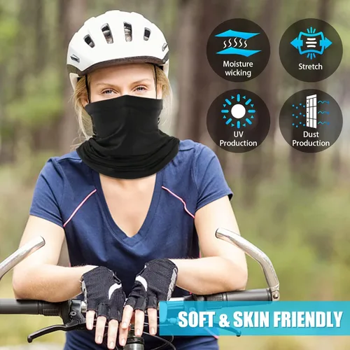 Vista 4 de Fivali 4 Pack Neck Gaiter Breathable Bandana Mask for Outdoor Protection