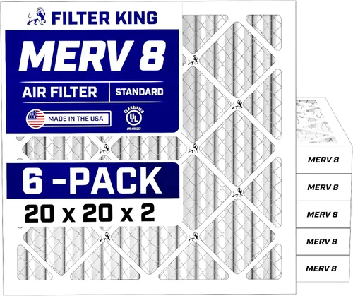 Vista 210 de Filter King Filtro de aire 6x12.25x1 Paquete de 6 Filtros plisados MERV 8 HVAC para horno A/C HECHO EN EE. UU. Tamaño real: 6 x 12.25 x .75