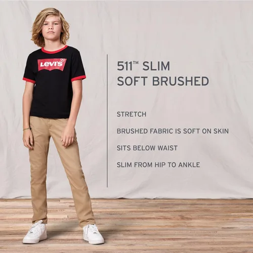 Vista 6 de Levi's Boys' 511 Slim Fit Uniform Pants