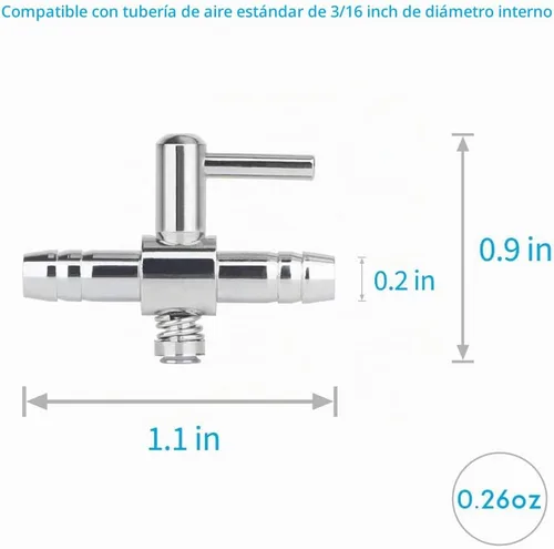 Vista 5 de Pawfly 6 unids 1-Way Acuario Control de Flujo de Aire Palanca Distribuidor de Válvula Recta Divisor para Peces Tanque