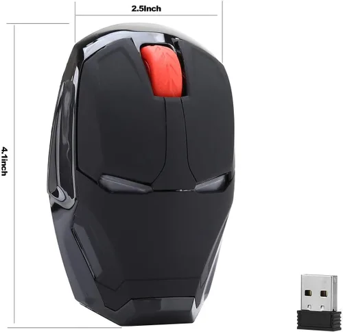 Vista 7 de Mikayoo Ratón inalámbrico ergonómico, Cool Mice 2.4G Ratón portátil móvil para computadora con receptor nano USB para notebook, PC, laptop