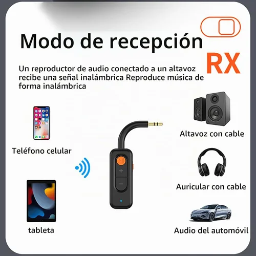 Vista 3 de Receptor transmisor de audio Bluetooth 5.4 con baja latencia, adaptador AUX Bluetooth de coche de 0.1 in con micrófono integrado para llamadas manos