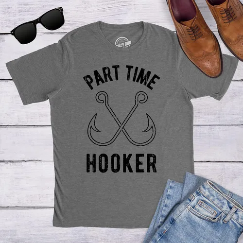 Vista 8 de Crazy Dog Mens T Shirt Funny Fishing Joke Tees Novelty Fisherman Shirts