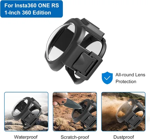 Vista 2 de PULUZ Protector de lente de PC para Insta360 ONE RS de 1 pulgada 360 Edition antiarañazos, a prueba de polvo, transmisión HD, Insta360 ONE RS de 1