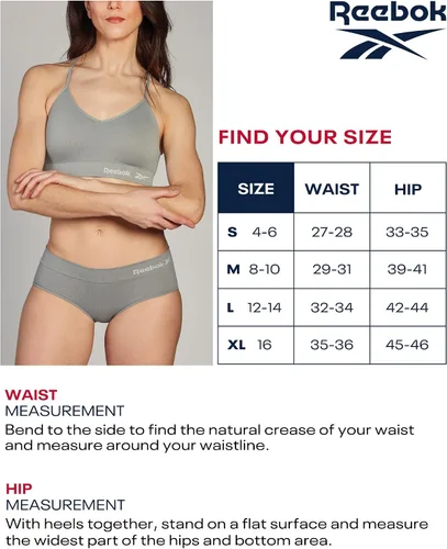 Vista 6 de Reebok Ropa interior sin costuras para mujer (5 unidades)