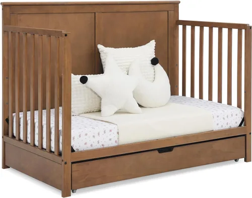 Vista 10 de Simmons Kids Logan - Cuna convertible 6 en 1 con cajón inferior, certificado Greenguard Gold, castaño