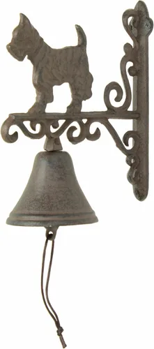 Vista 7 de Ebros Gift Campanas de hierro fundido rústico vintage occidental de casa de campo escocés Terrier perro puerta pared cena patio campana al aire