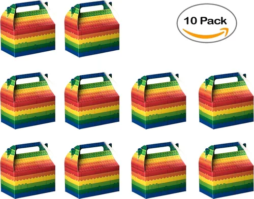 Vista 2 de Hammont Cajas de papel (10 unidades) - Cajas de galletas para regalos de fiesta, bonitos diseños, perfectas para fiestas y celebraciones, 6.25 x
